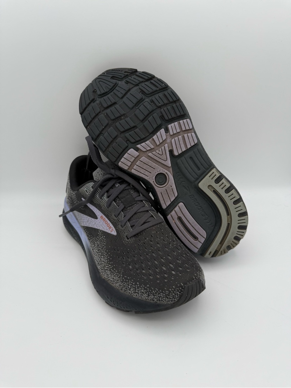 Women's Brooks Ghost 16 Ebony Lavender Copper Athletic Running Shoes Size 8.5